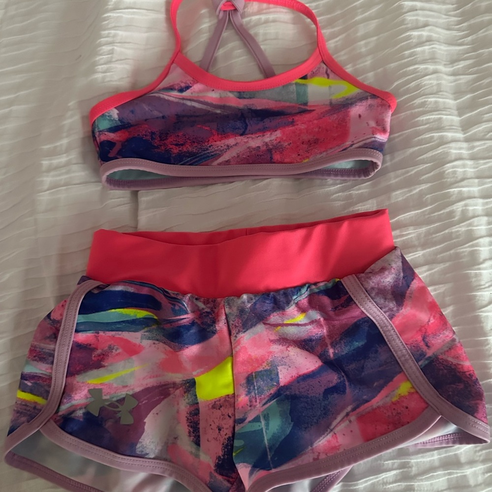 Multi color Under armour set for sports or dance